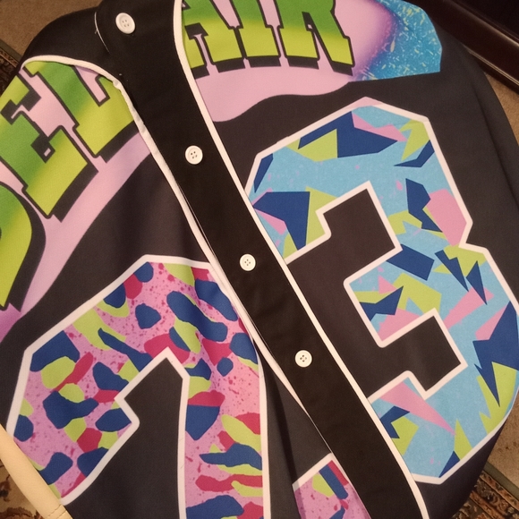 Bel Air Graffiti Stitched Baseball Camo Print Jersey - Picture 5 of 5